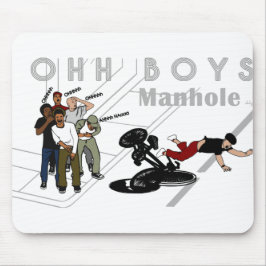 Mousepad OHH BOYS - O homem na bicicleta bate em um buraco