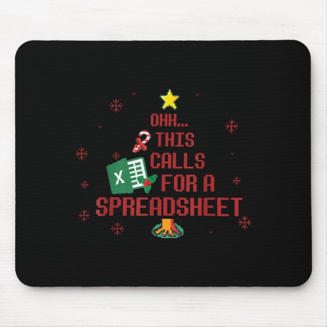 Mousepad Ohhh This Calls For A Spreadsheet Ugly Christmas S (Frente)