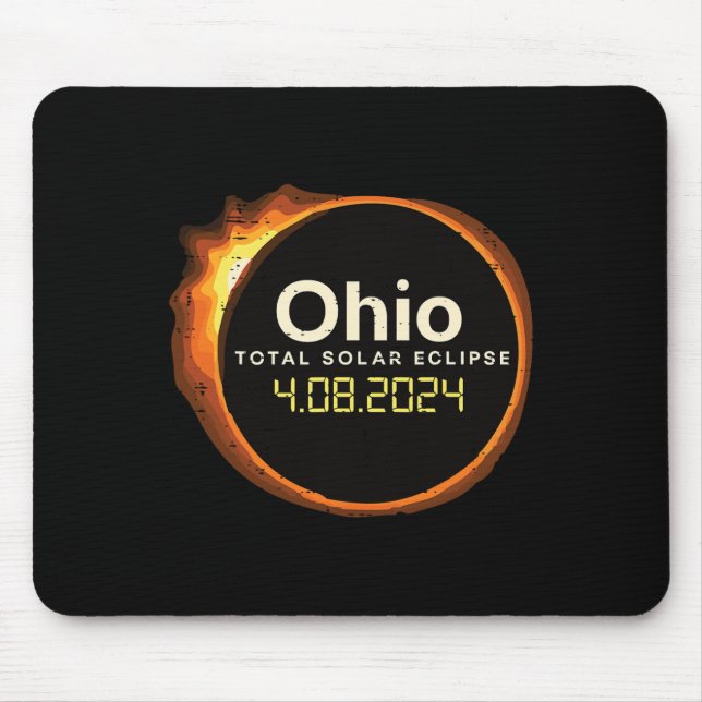 Mousepad Ohio Solar Eclipse 2024 Totality April 8 Men Women (Frente)