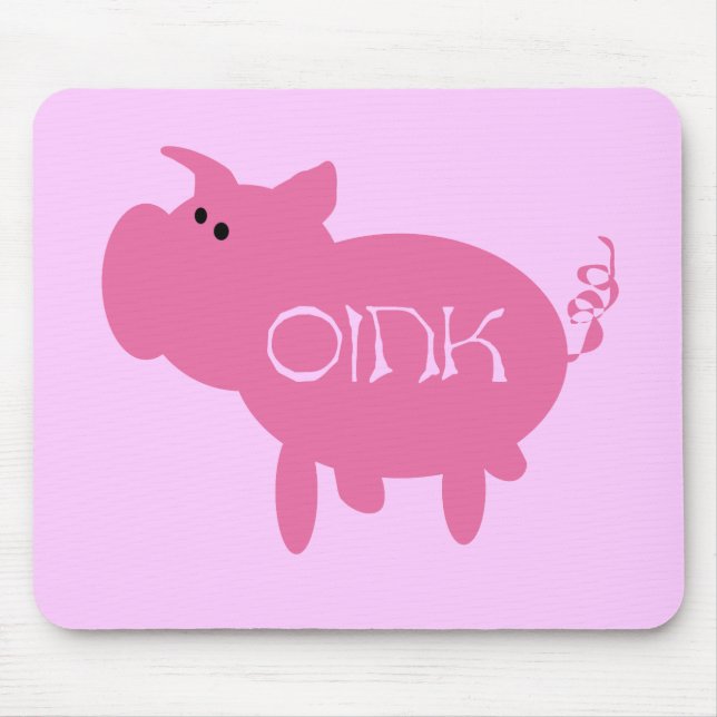 Mousepad Oink camiseta e presentes cor-de-rosa do porco (Frente)