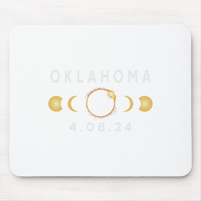 Mousepad Oklahoma Total Solar Eclipse Abril 8 2024 Solar Ec (Frente)