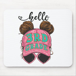 Mousepad Olá 3º Terceira Série Cabelo Desgrenhado Boné Para