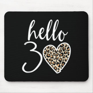 Mousepad Olá 30 Presentes Coração Leopardo 30 Anos Festa 30