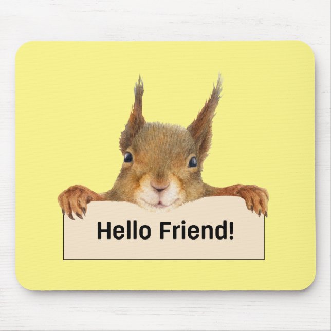 Mousepad Olá Amigo Funny Squirrel (Frente)