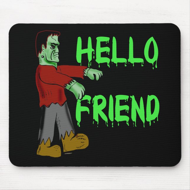 Mousepad Olá! camisas assustadores de Frankenstein T do (Frente)