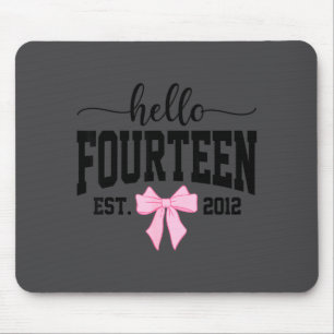Mousepad Olá Catorze Fundado em 2012 Coquete Laço Aniversár