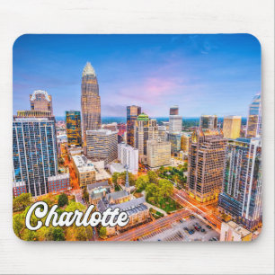 Mousepad Olá de Charlotte, Carolina do Norte, EUA