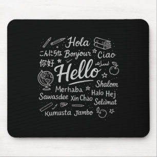 Mousepad Olá Em Diferentes Idiomas Viagem Férias Esl T
