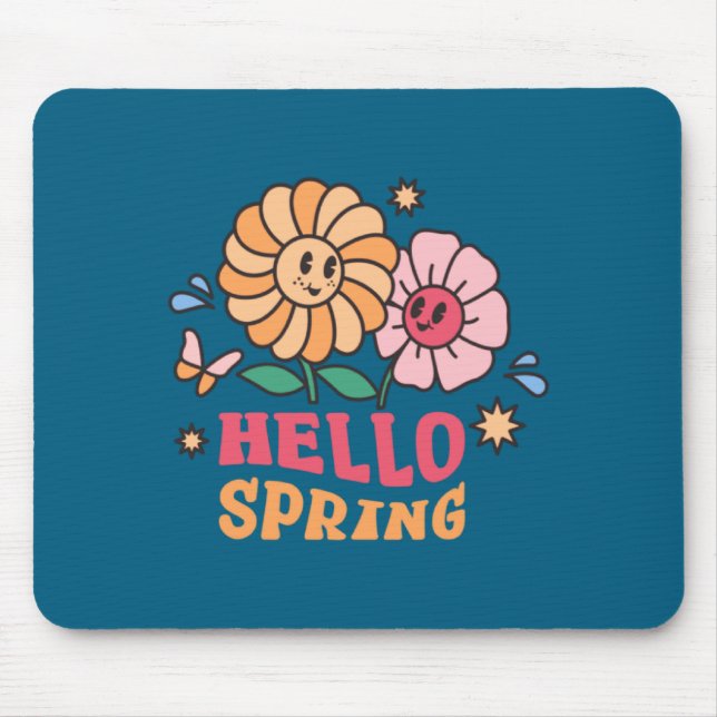 Mousepad Olá Flores de Primavera Sol Easter Páscoa (Frente)