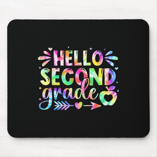 Mousepad Olá Gravata de Tinta de Chuva de Cores do Segundo  (Frente)