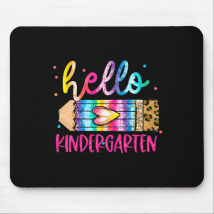 Mousepad Olá Jardim de Infância Leopardo Tie Dye Lápis Chá