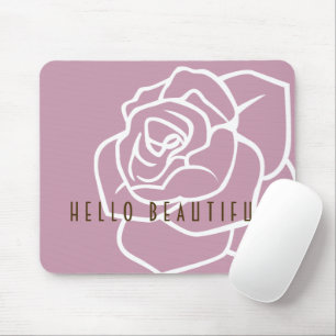 Mousepad Olá Linda - Rosa Rosa Chic Moderno