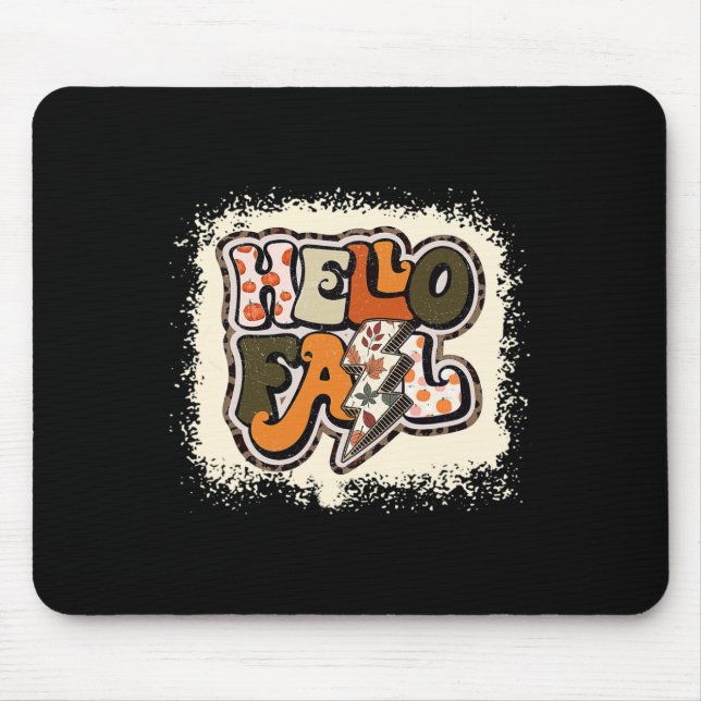 Mousepad Olá, outono Vibes do outono, Retro Groovy (Frente)