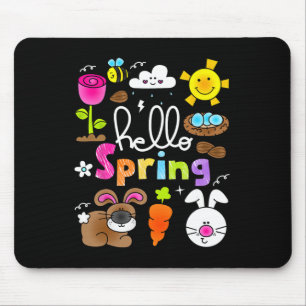 Mousepad Olá Primavera e Dia de Páscoa 2025 Bunny Rabbit Sp