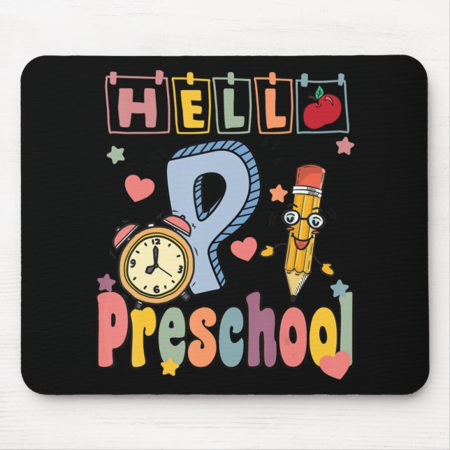 Mousepad Olá, Professor Retro, Toddler, Meninas De Volta (Frente)