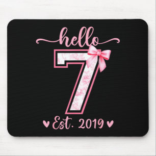 Mousepad Olá sete est 2019 menina de 7 anos coquete bo