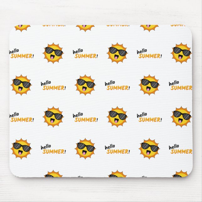 Mousepad Olá Summer Sun com óculos de sol (Frente)