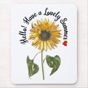Mousepad Olá! Tenha um verão adorável - girassol venenoso