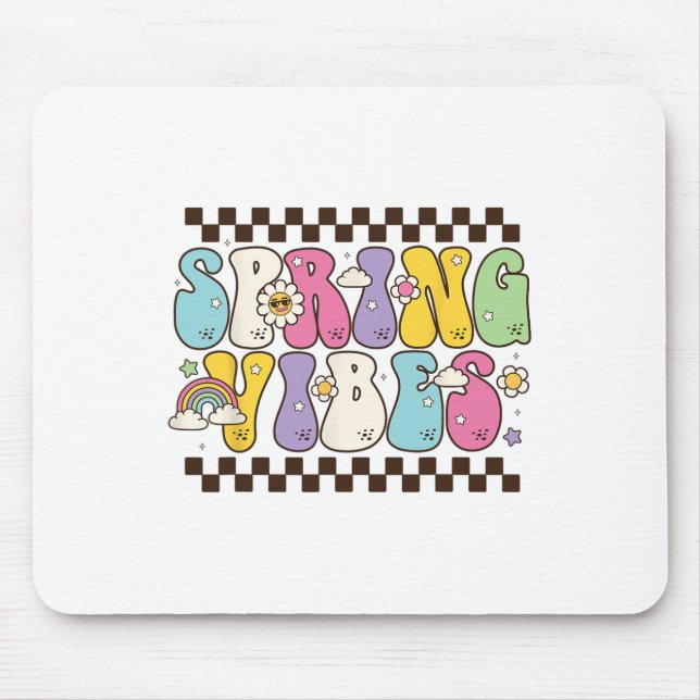 Mousepad Olá Vibrações da Primavera Flores Florescem Flora  (Frente)