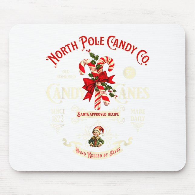 Mousepad Old Fashioned North Le Candy Cane Company Elf Chri (Frente)