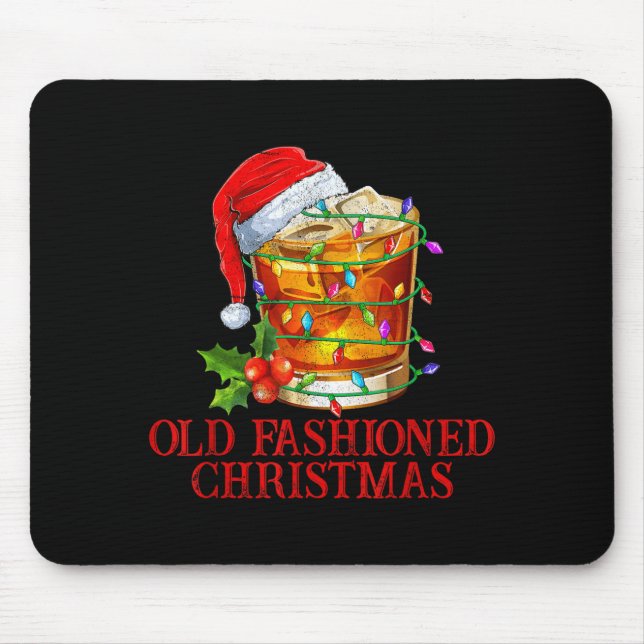 Mousepad Old Fashioned Whiskey Christmas Funny Bourbon Tail (Frente)