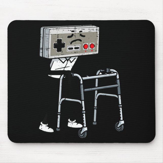 Mousepad Old Gaming Controller Walker Funny Gamer Men Women (Frente)