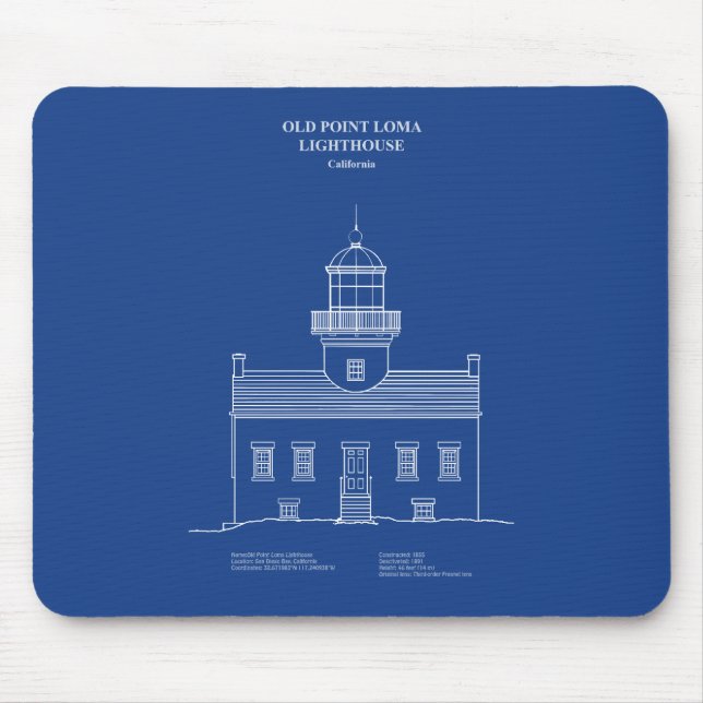 Mousepad Old Point Loma Lighthouse - Califórnia - AD (Frente)