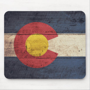 Mousepad Old Wooden Colorado Flag