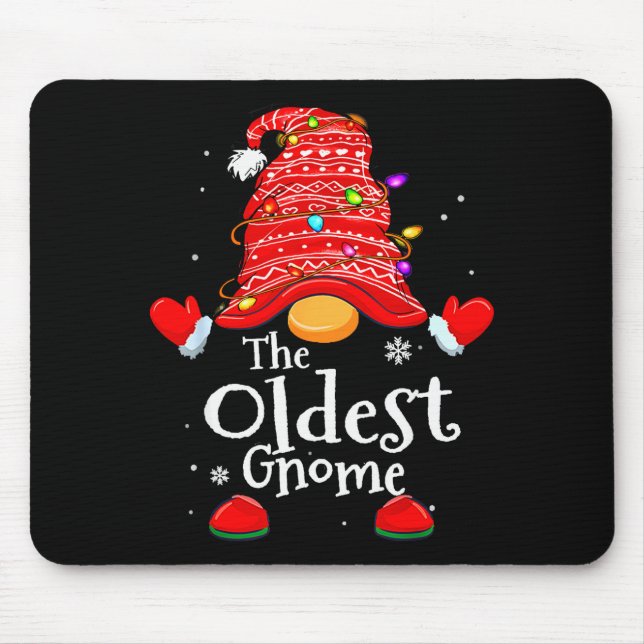 Mousepad Oldest Gnome - Xmas Family Grandparents Christmas  (Frente)
