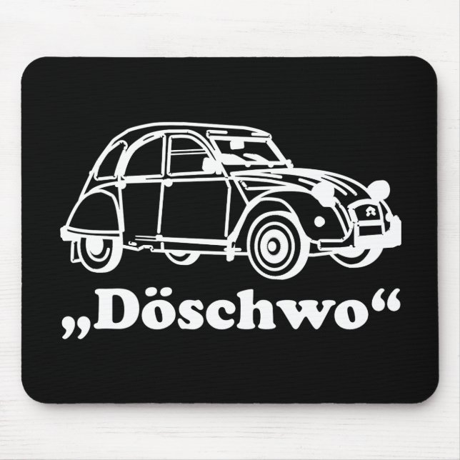 Mousepad Oldtimer 2cv Weisse Döschwo Silhouette (Frente)