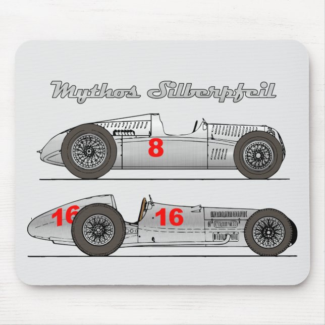 Mousepad Oldtimer Silver Arrow Alemanha 1939 AutoUnion (Frente)