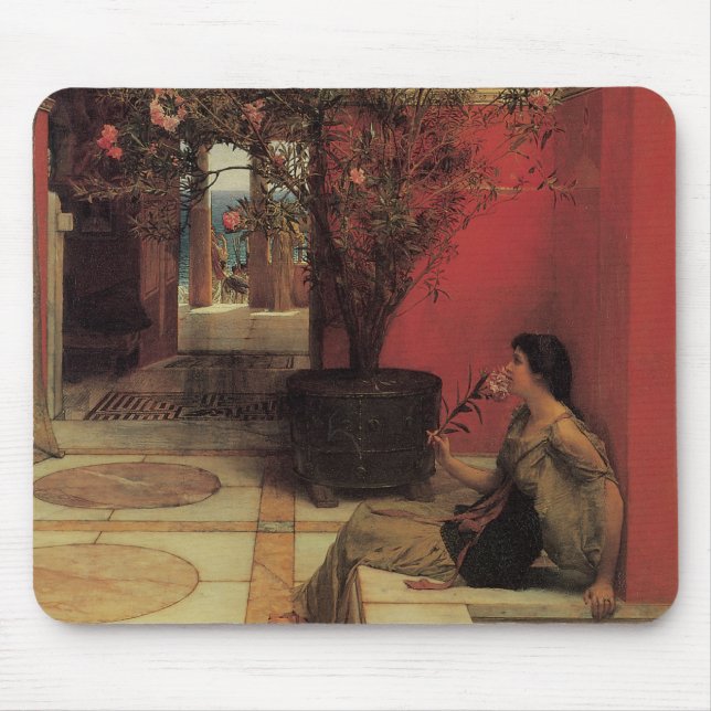 Mousepad Oleander de Alma Tadema, Flores Vintage (Frente)