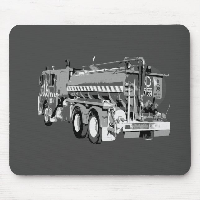 Mousepad Óleo De Caminhão De Fogo De cinza Pintado, (Frente)