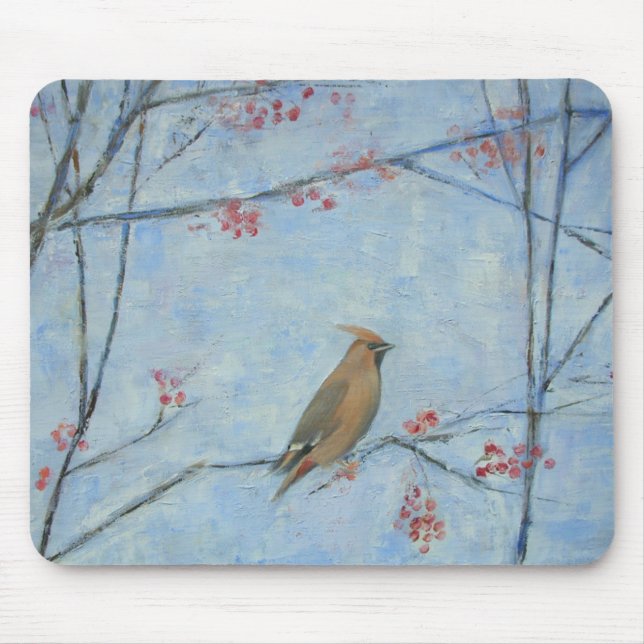Mousepad Óleo do Waxwing 2013 em canvas (Frente)