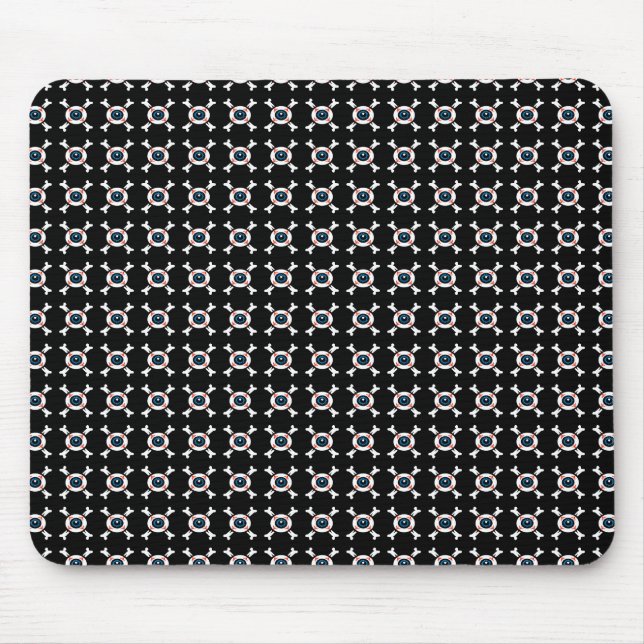 Mousepad Olhais e Crossbones (repetir, BG escuro) (Frente)