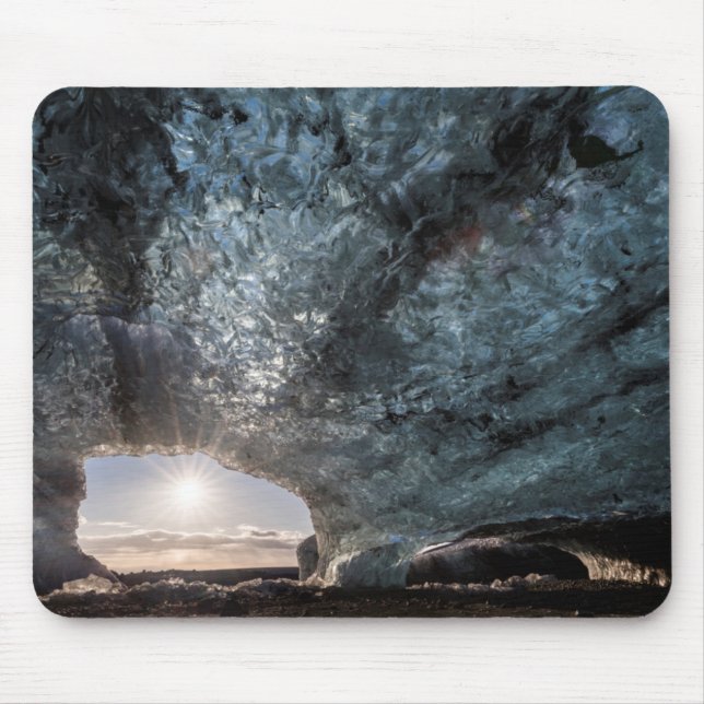 Mousepad Olhando para fora de uma caverna de gelo, Islândia (Frente)