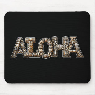 Mousepad Olhar de bambu polinésio havaiano Aloha