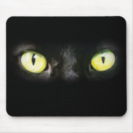 Mousepad Olhar fixo dos olhos de gato, do preto e do