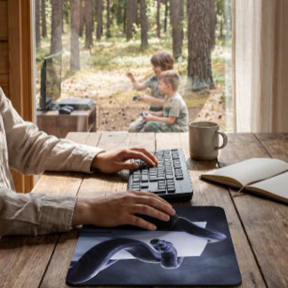 Mousepad Olhar intenso de cobra e console de jogos