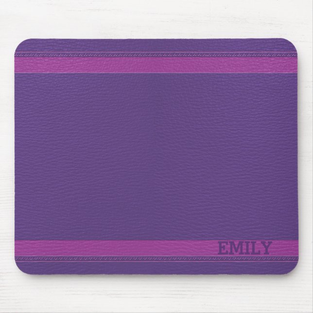 Mousepad Olho De Couro Roxo Monograma (Frente)