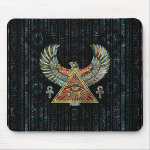 Mousepad Olho de Horus - de pedra preciosa e de ouro de