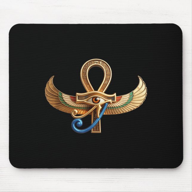 Mousepad olho egípcio de hórus ankh egito arqueólogo (Frente)