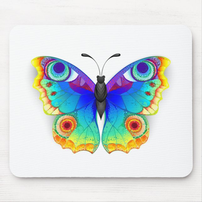 Mousepad Olho Peacock da Borboleta Arco-Íris (Frente)
