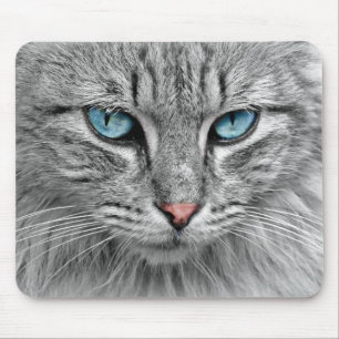 Mousepad Olhos Azuis Brilhantes Monocromático Retrato d
