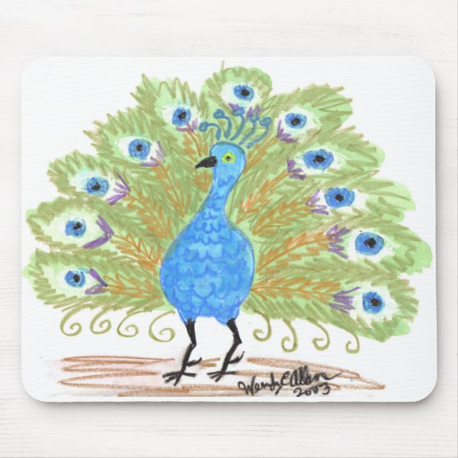 Mousepad Olhos da Índia Peacock por Wendy C. Allen (Frente)