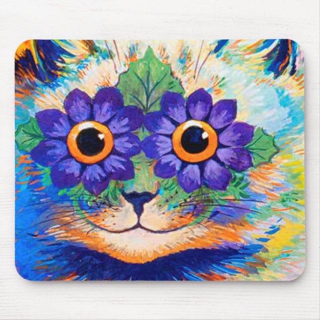 Mousepad Olhos de flores de Louis Wain (Frente)