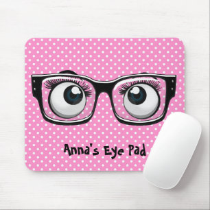 Mousepad Olhos e óculos no Pad do Mouse Bolinhas
