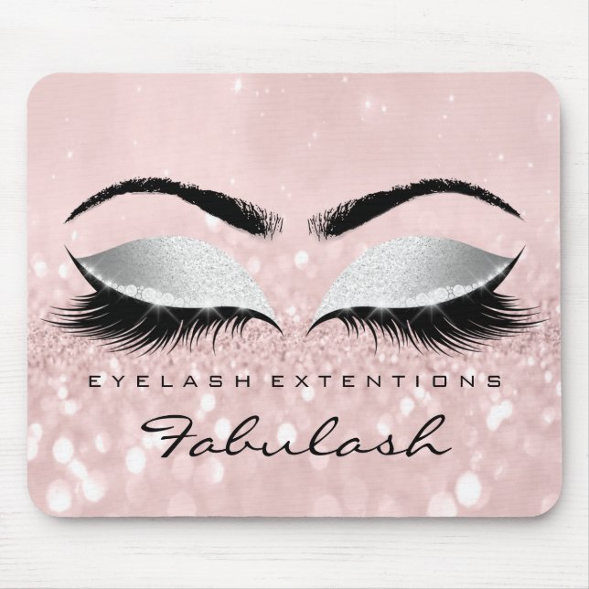 Mousepad Olhos Glitter Branding Beauty Studio Lash Cinza Ro (Frente)