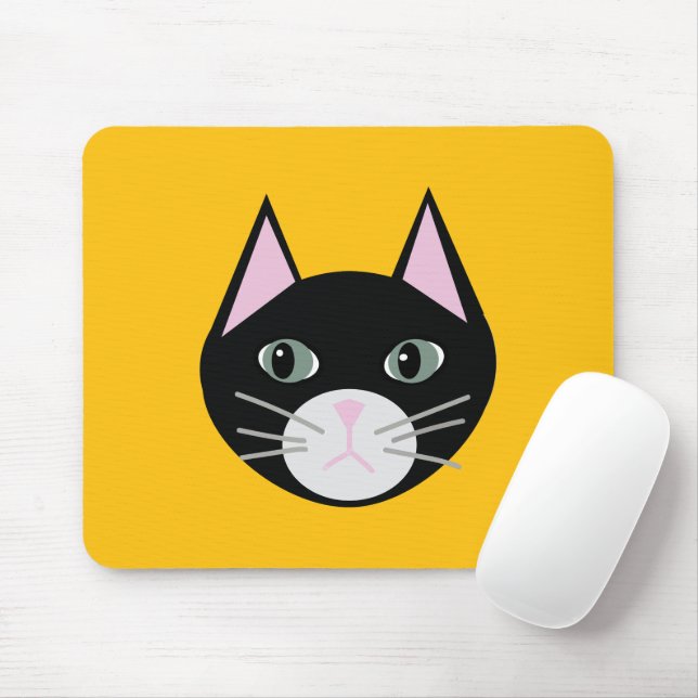 Mousepad Olhos verdes de gato preto (Com mouse)