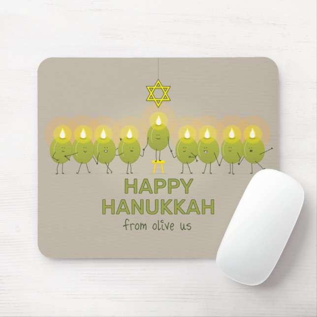 Mousepad Olive Hanukkah Menorah (Com mouse)